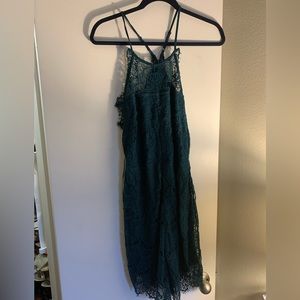 Free People Deep Teal Lace Dress
